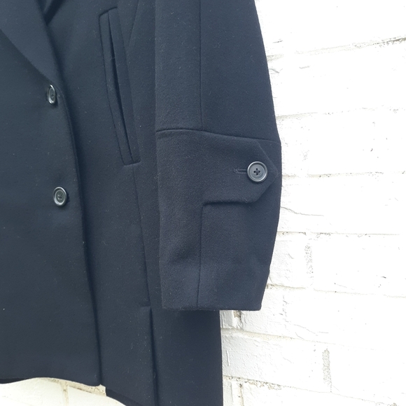 J. Crew Melton Wool Coat Black Size 2 - Picture 5 of 7